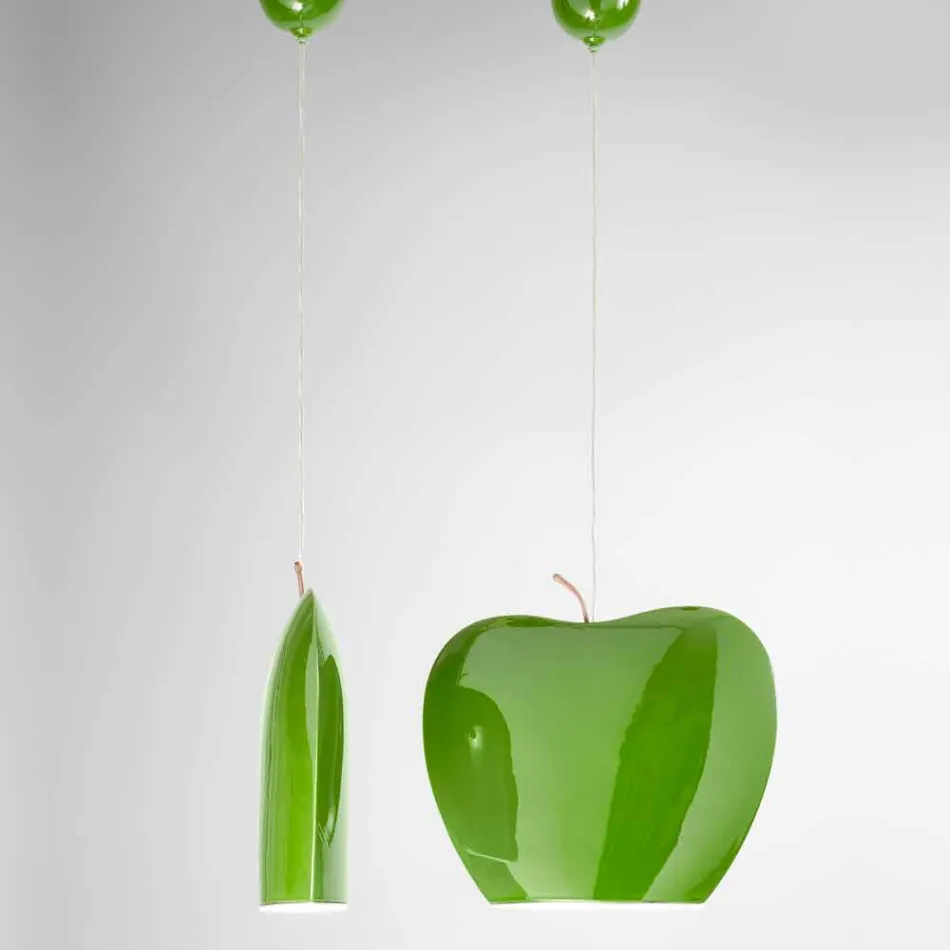 Sospensione in Ceramica di Design a Forma di Mela – Fruits Aldo Bernardi Viadurini