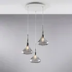 Sospensione in Ferro con Vetri Pyrex Made in Italy per Arredare L’interno - Corinto Viadurini