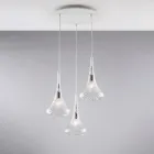 Sospensione in Ferro con Vetri Pyrex Made in Italy per Arredare L’interno - Corinto Viadurini