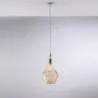 Sospensione in Ferro con Vetro Pyrex Made in Italy per Arredare L’interno - Olimpo Viadurini