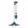 Sospensione saliscendi in ceramica e ottone anticato Britney Ferroluce