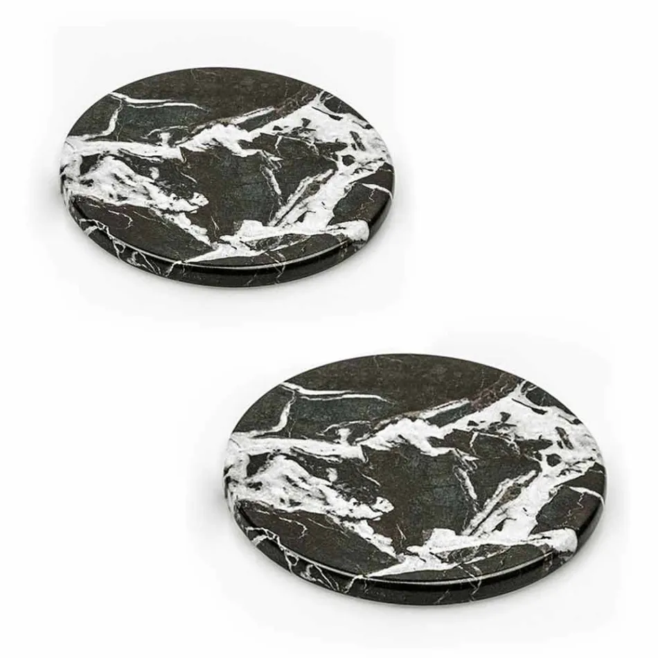 Sottobicchieri moderni in Marmo Colorato Made in Italy, 2 Pezzi - Nessa Viadurini