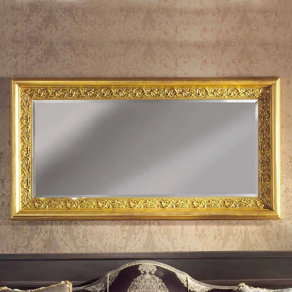 Specchiera a muro a mano legno abete moderna prodotta in Italia Enrico Viadurini