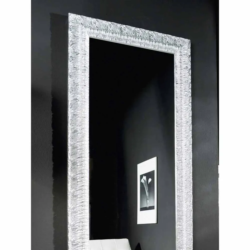 Specchiera a muro argento,oro moderna legno prodotta in Italia Teodoro Viadurini