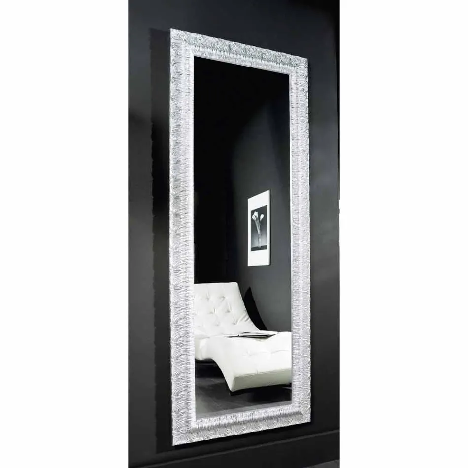 Specchiera a muro argento,oro moderna legno prodotta in Italia Teodoro Viadurini