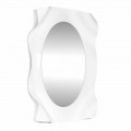 Specchiera a muro design moderno bianco latte Diva, made in Italy