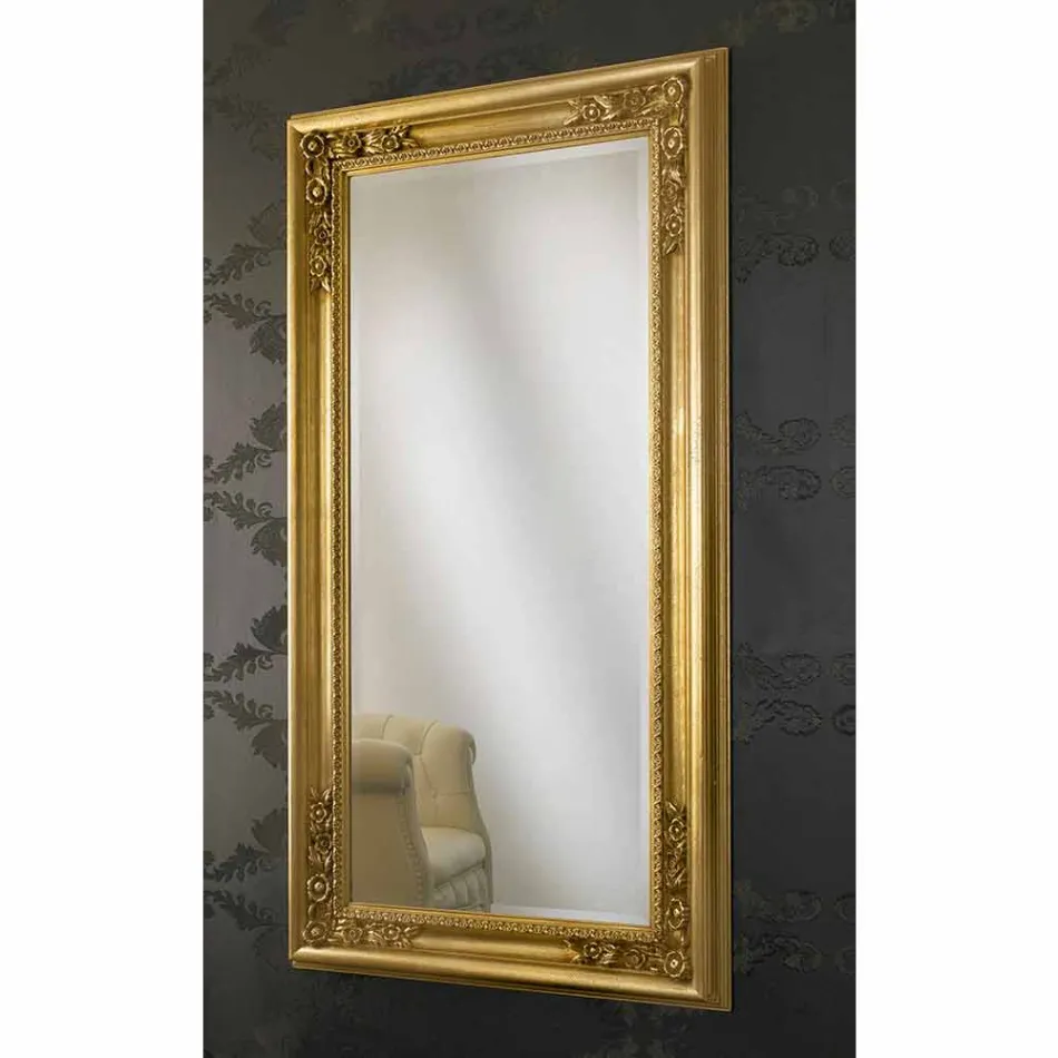 Specchiera a muro oro,argento fatta a mano in legno made Italy Michele Viadurini