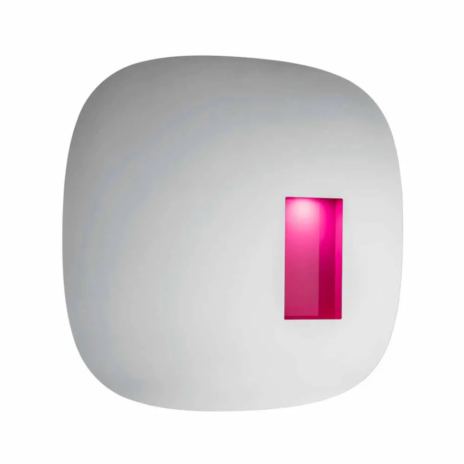Specchiera a Parete con Luce Led e Vano Rosa Design Minimale Soggiorno - Matrix Viadurini