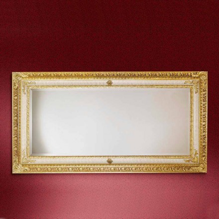 Specchiera a parete in legno rettangolare fatta in Italia Raffaello Viadurini
