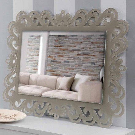 Specchiera a Parete Rettangolare di Design Moderno in Plexiglass Tortora - Selly Viadurini