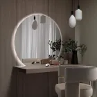Specchiera con Retroilluminazione Led Solo sul Lato Circolare Made in Italy - Make Viadurini
