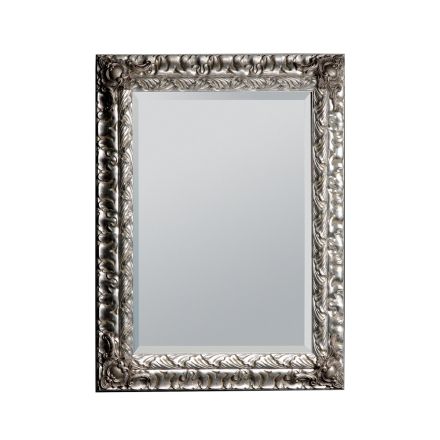 Specchiera con Specchio Molato e Cornice in Foglia Argento Made in Italy - Roua Viadurini