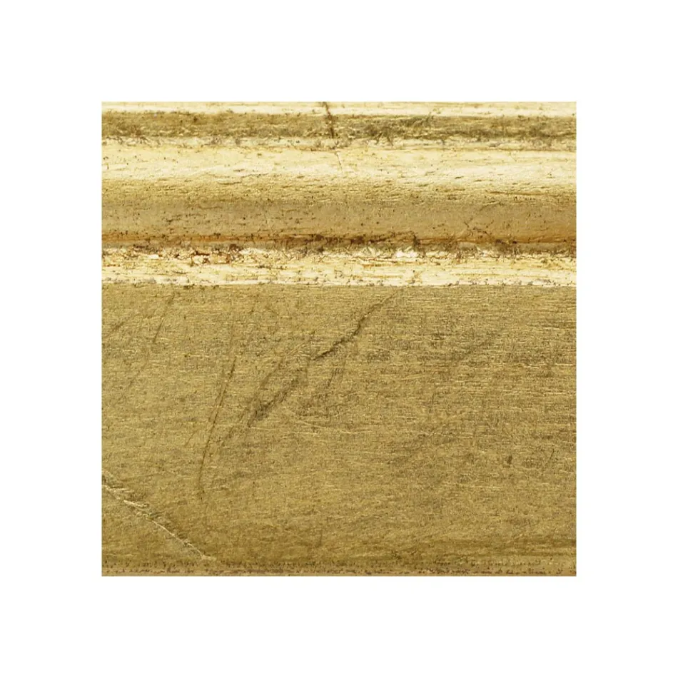 Specchiera con Specchio Molato e Cornice in Foglia Oro Made in Italy - Tane Viadurini