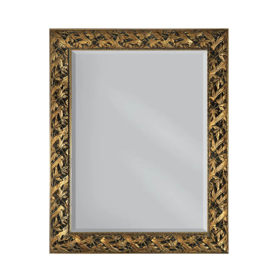Specchiera con Specchio Molato e Cornice in Foglia Oro Made in Italy - Tane Viadurini