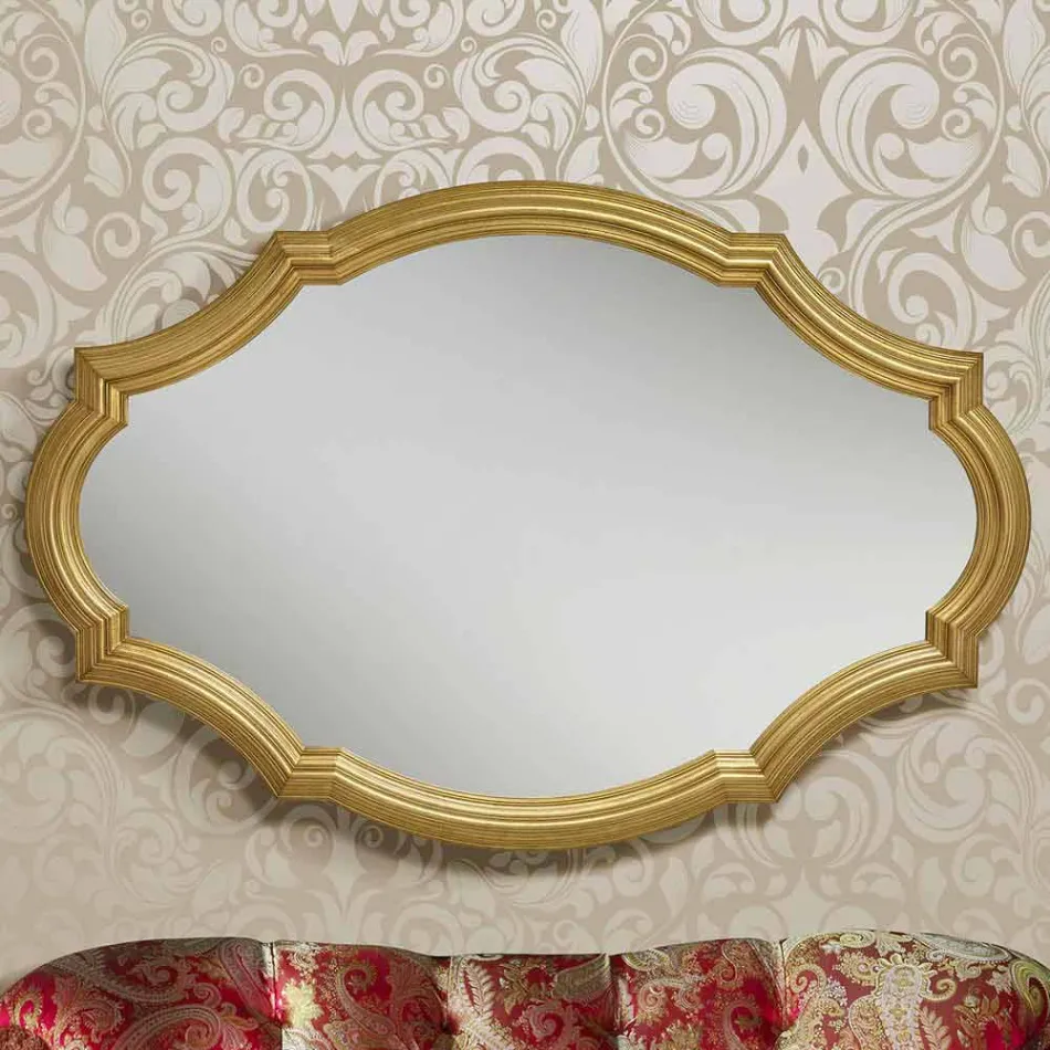 Specchiera da muro argento o oro moderna in legno made in Italy Davide Viadurini