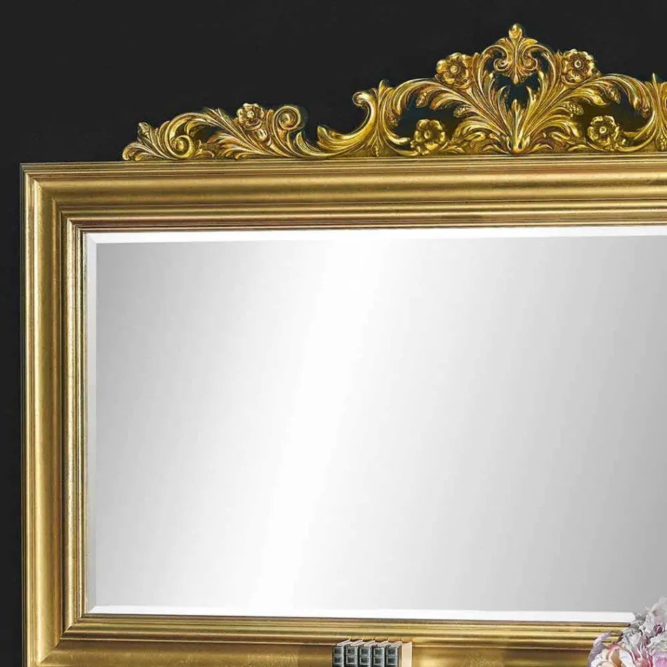 Specchiera da muro fatta a mano legno e fregio resina in Italia Matteo Viadurini