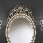 Specchiera da muro ovale argento,oro a mano prodotta in Italia Giorgio Viadurini