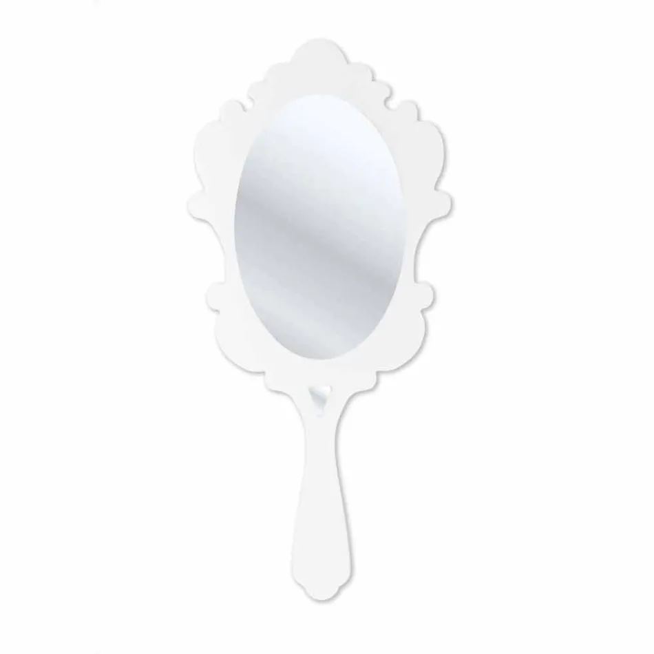 Specchiera da parete bianca con cornice decorata Neve made in Italia Viadurini