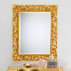 Specchiera da parete design classico con finitura foglia oro Paris Viadurini