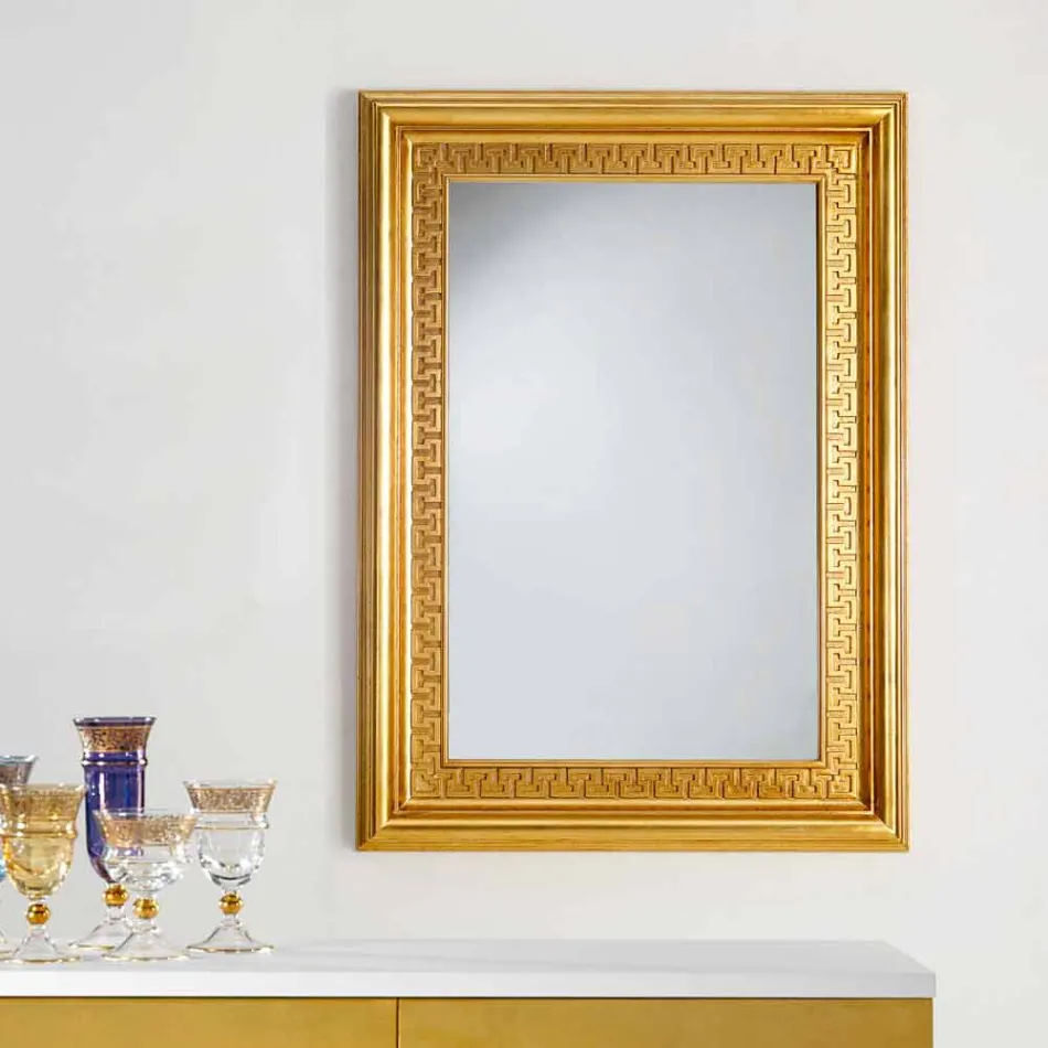 Specchiera da parete di design con cornice in legno Viva, 96x132 cm Viadurini