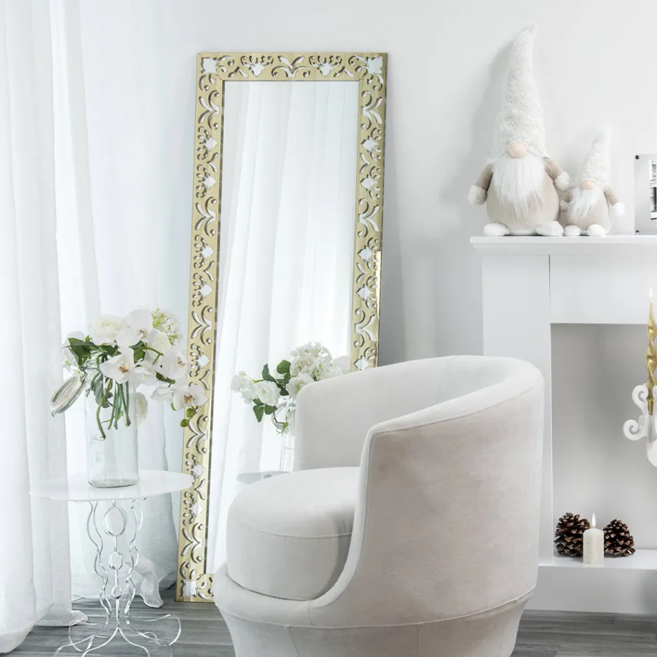 Specchiera da Parete in Plexiglass Oro, Argento o Bronzo con Cornice - Nettare Viadurini