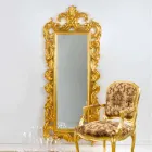 Specchiera da terra / muro design classico, finitura foglia oro Guerin Viadurini