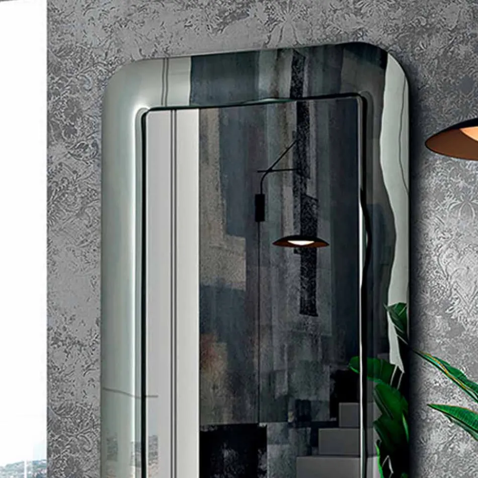 Specchiera di Design con Cornice in Vetro Effetto Cristallo Made in Italy - Loop Viadurini