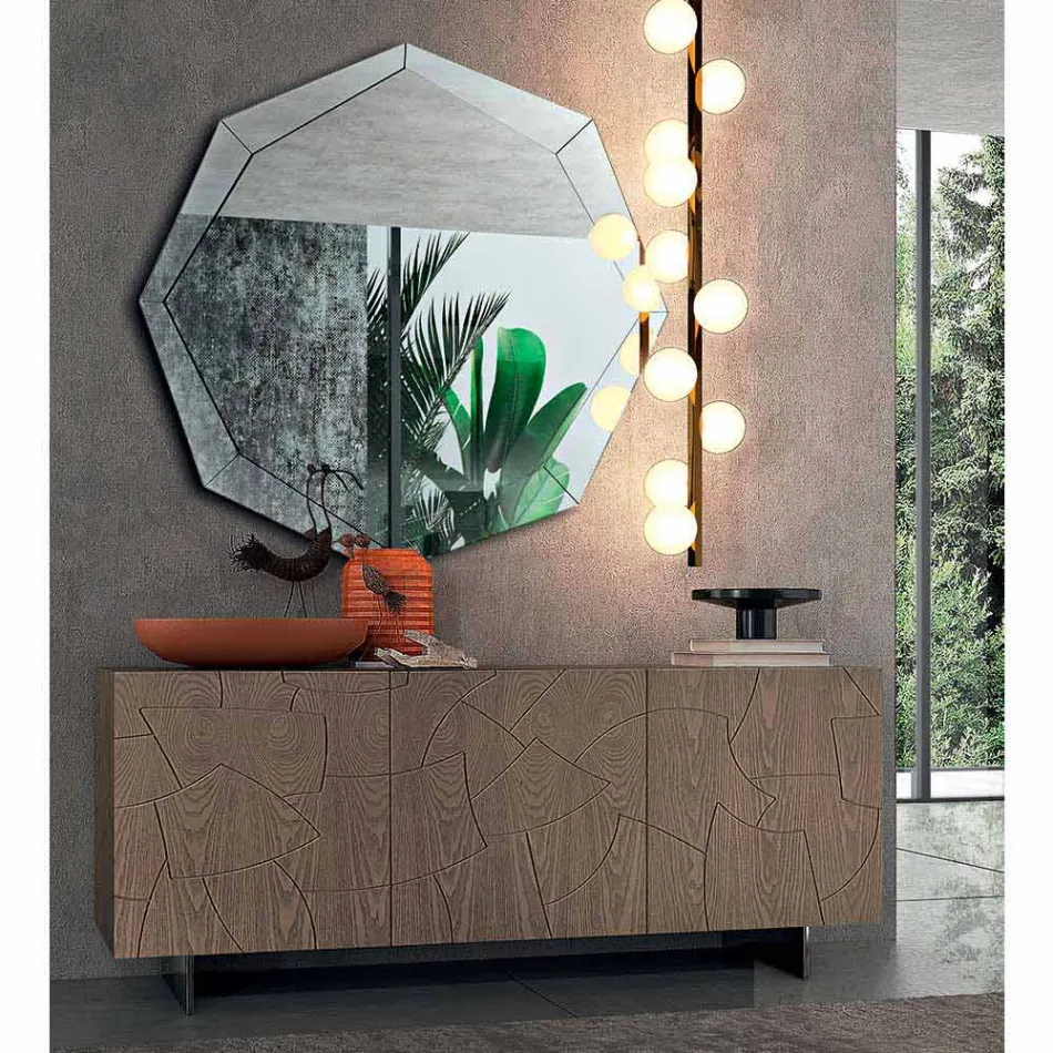 Specchiera di Design in Finitura Cristallo Specchiato Made in Italy - Bolina Viadurini