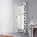Specchiera Grande a Parete Design Rettangolare in Legno Bianco Moderno - Cortese