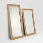 Specchiera in Legno di Pino Naturale Invecchiato Spazzolato - Acerno Viadurini