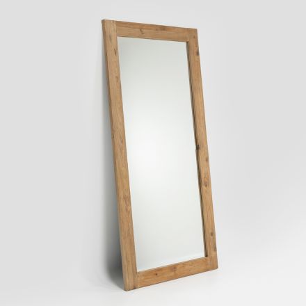 Specchiera in Legno di Pino Naturale Invecchiato Spazzolato - Acerno Viadurini