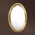 Specchiera moderna ovale legno realizzata a mano in Italia Federico