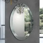 Specchiera Ovale Design in Finitura Cristallo Specchiato Made in Italy - Eclisse Viadurini