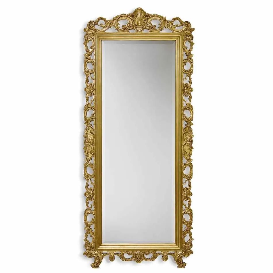 Specchiera parete legno abete a mano oro,argento in Italia Francesco Viadurini