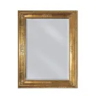Specchiera Rettangolare in Foglia Oro Leggermente Anticata Made in Italy - Abeona Viadurini