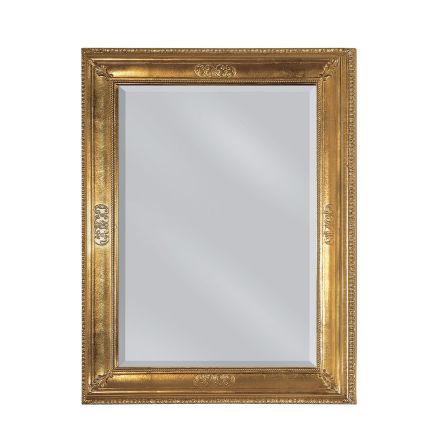 Specchiera Rettangolare in Foglia Oro Leggermente Anticata Made in Italy - Abeona Viadurini