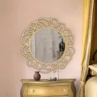 Specchiera Rotonda con Motivo Traforato Made in Italy - Ferona Viadurini