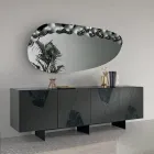 Specchiera Sagomata con Inserto in Vetro Mosso Made in Italy - Amata Viadurini