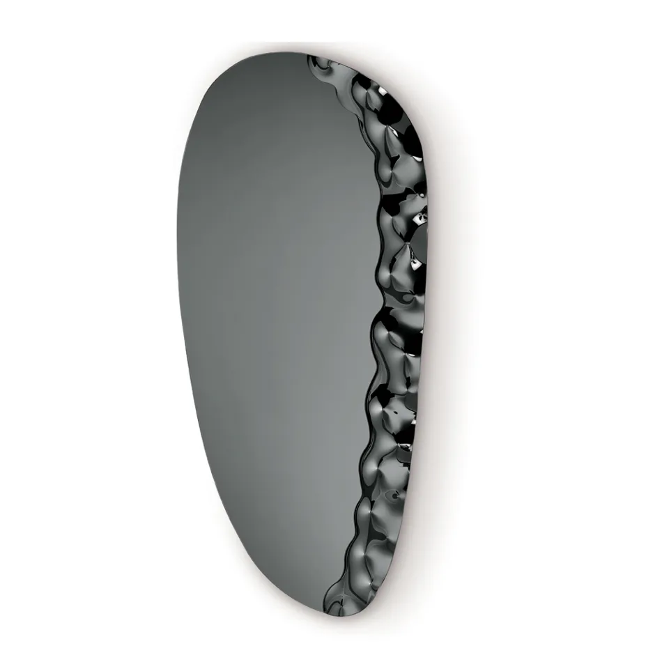 Specchiera Sagomata con Inserto in Vetro Mosso Made in Italy - Amata Viadurini