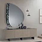 Specchiera Sagomata con Inserto in Vetro Mosso Made in Italy - Amata Viadurini