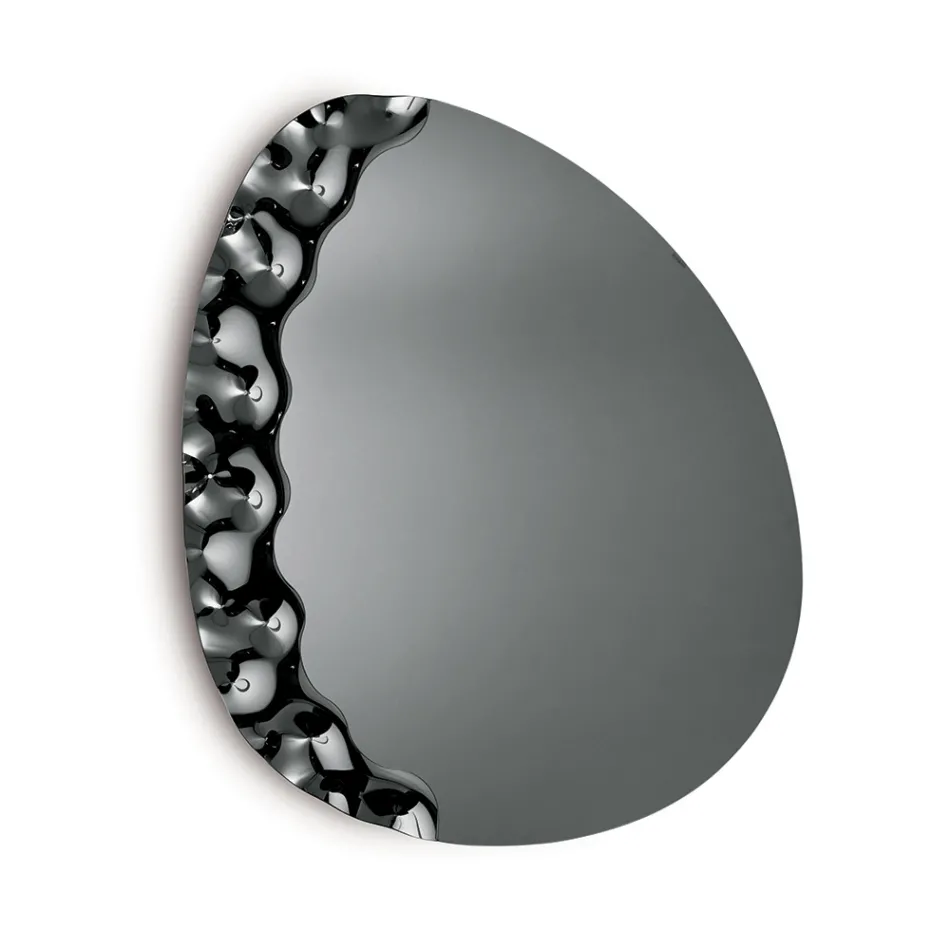 Specchiera Sagomata con Inserto in Vetro Mosso Made in Italy - Amata Viadurini