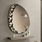 Specchiera Sagomata con Inserto in Vetro Mosso Made in Italy - Amata Viadurini
