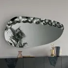 Specchiera Sagomata con Inserto in Vetro Mosso Made in Italy - Amata Viadurini