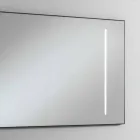 Specchio a Muro con 2 Lampadine e Telaio in Allumino Nero Made in Italy - Frame Viadurini
