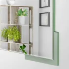 Specchio a Muro Design Quadrato Moderno in Legno Verde Decorato - Labirinto Viadurini