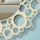 Specchio a Muro Rotondo in Legno Marrone di Design Moderno con Cornice - Bombo Viadurini