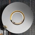Specchio a Parete Design Tondo in Metallo Dorato, Lusso Made in Italy - Merale