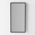 Specchio a Parete Rettangolare Retroilluminato con Cornice Nera Made in Italy - Riflessi