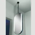 Specchio Appeso in Metallo con Luce Opzionale Made in Italy - Amadeus Viadurini