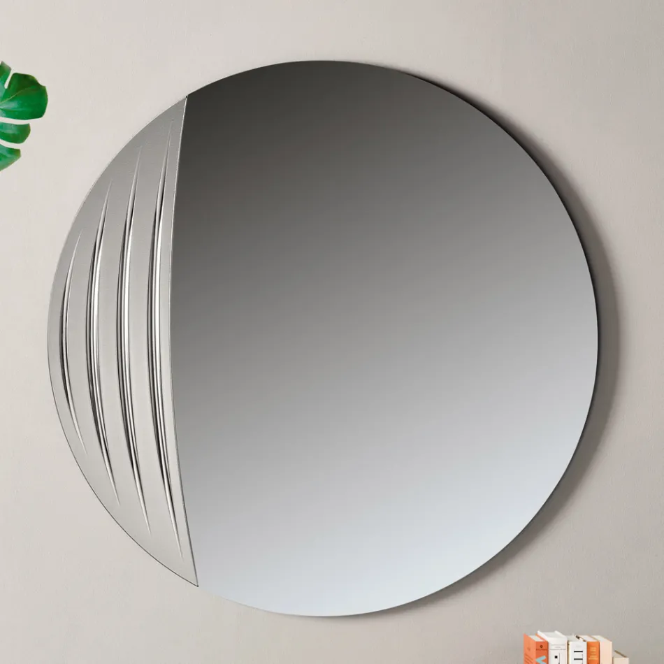 Specchio Circolare in Due Dimensioni e Due Colori Made in Italy - Auren Viadurini